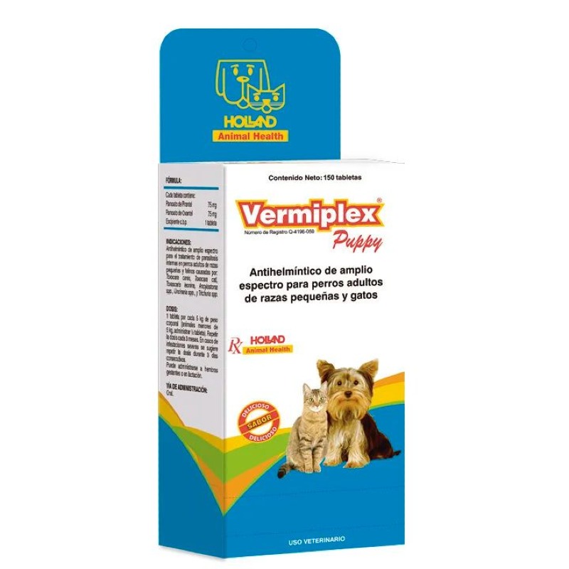 vermiplex puppy cachorro 6 tab